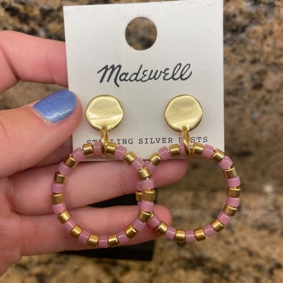 Madewell Pink & Gold Earrings - Picture 2 of 3